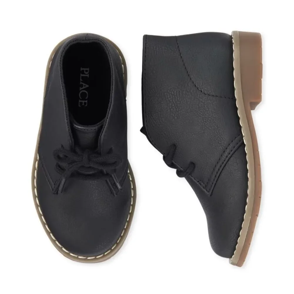 The Children's Place Toddler Boys Lace Up Boots - black sz 8